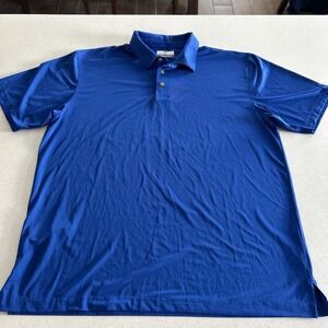 Grand Slam Golf Large Blue Striped Men's Polo Shirt‎ Short Sleeve